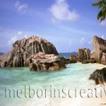 "WOMAN ON ROCK" Seychelles